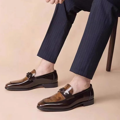 Fashion Casual Breathable Business Leather Shoes Mirror Loafer