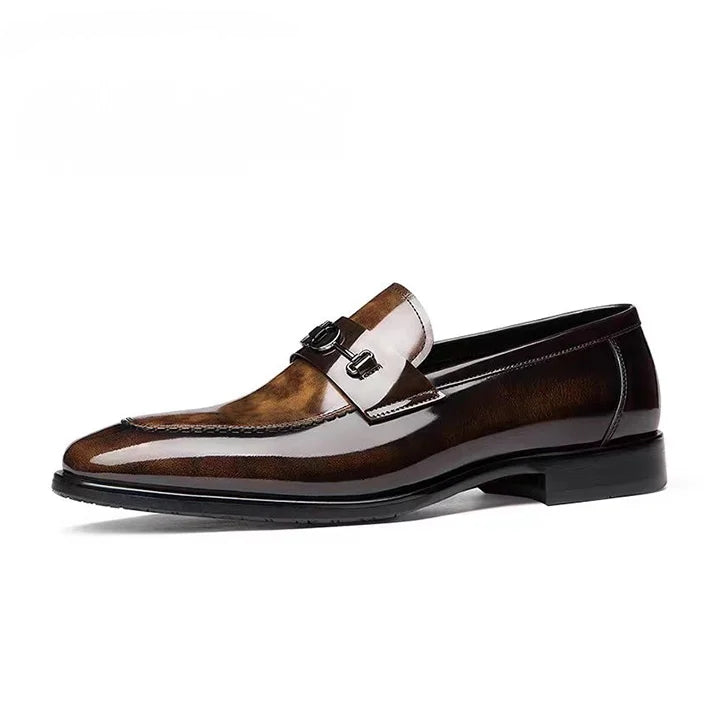 Fashion Casual Breathable Business Leather Shoes Mirror Loafer