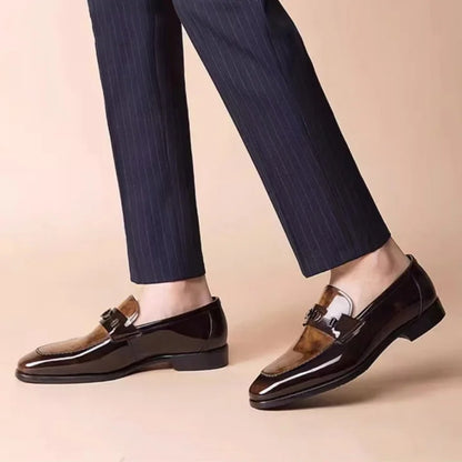 Fashion Casual Breathable Business Leather Shoes Mirror Loafer