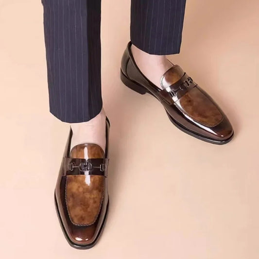 Fashion Casual Breathable Business Leather Shoes Mirror Loafer