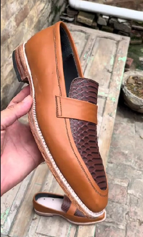 Handmade Python Genuine Leather Loafers