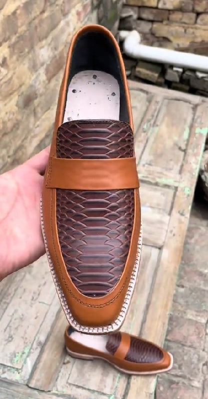 Handmade Python Genuine Leather Loafers