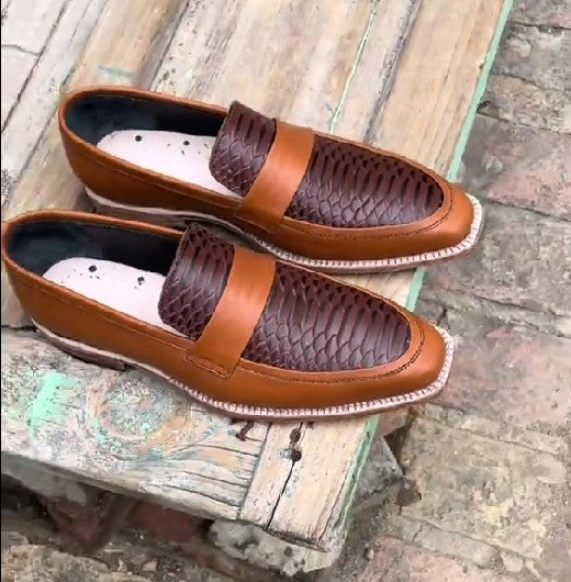 Handmade Python Genuine Leather Loafers