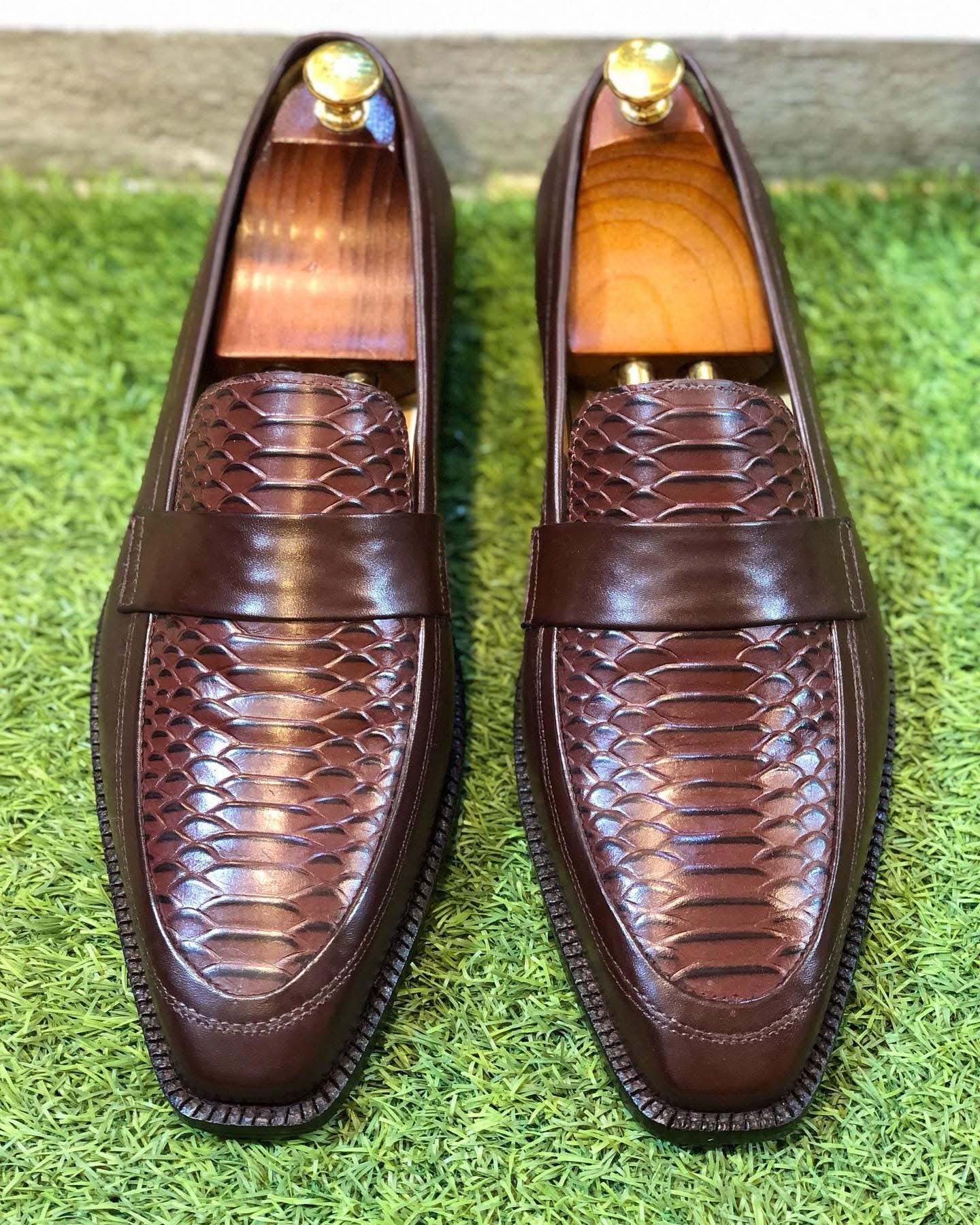 Handmade Python Genuine Leather Loafers