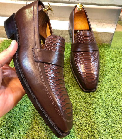 Handmade Python Genuine Leather Loafers