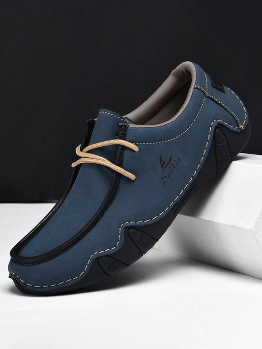 Men's Loafers Handmade Lace-Up Casual Shoes
