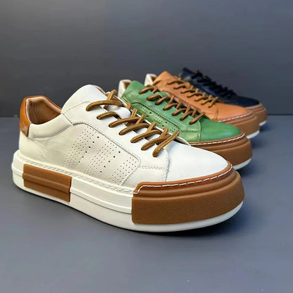 Retro Hollow Leather Sneakers
