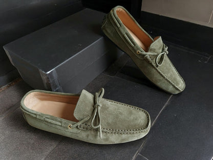 Green Suede Loafers