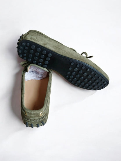 Green Suede Loafers
