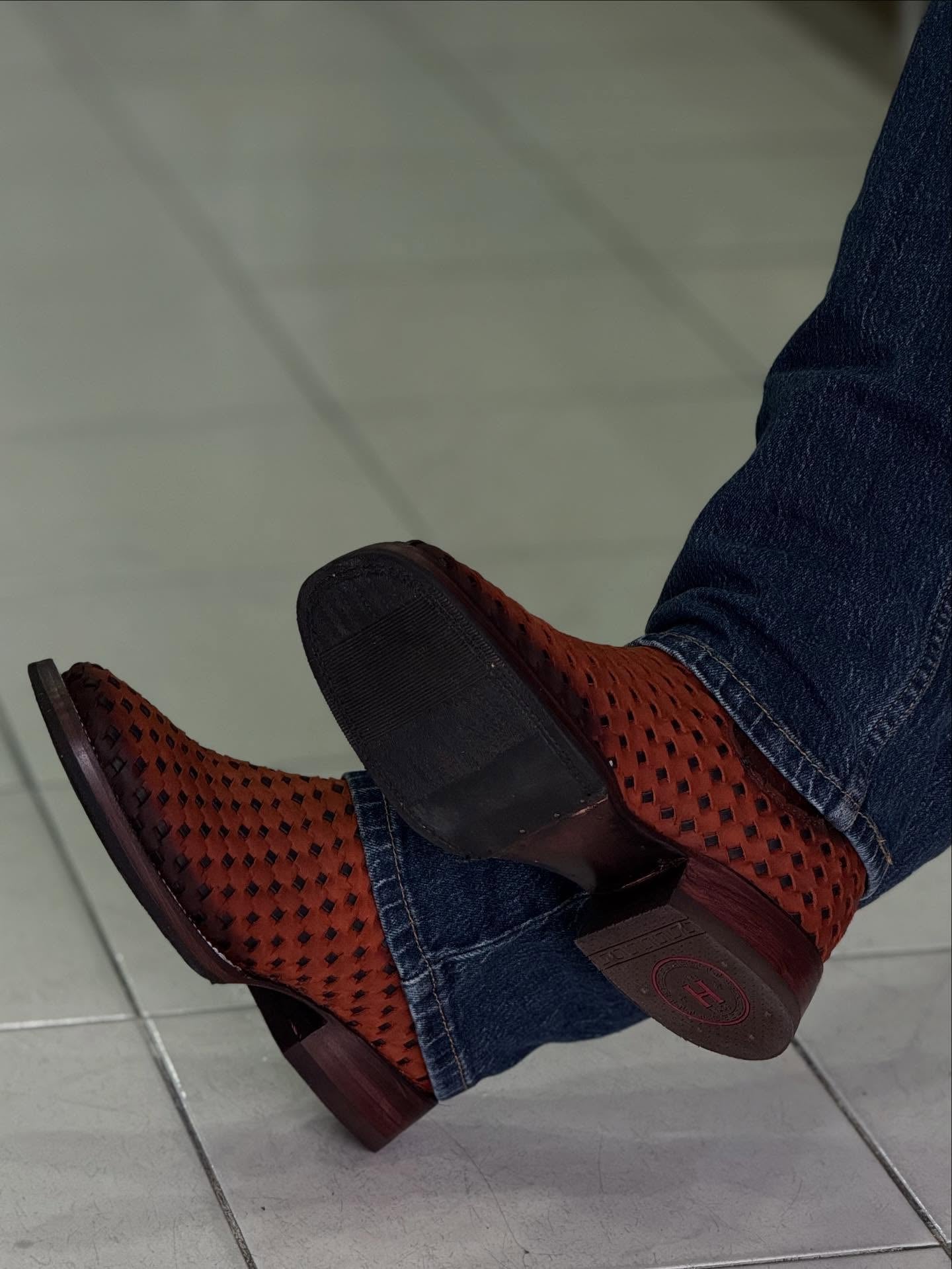 Handmade Woven Leather Boots