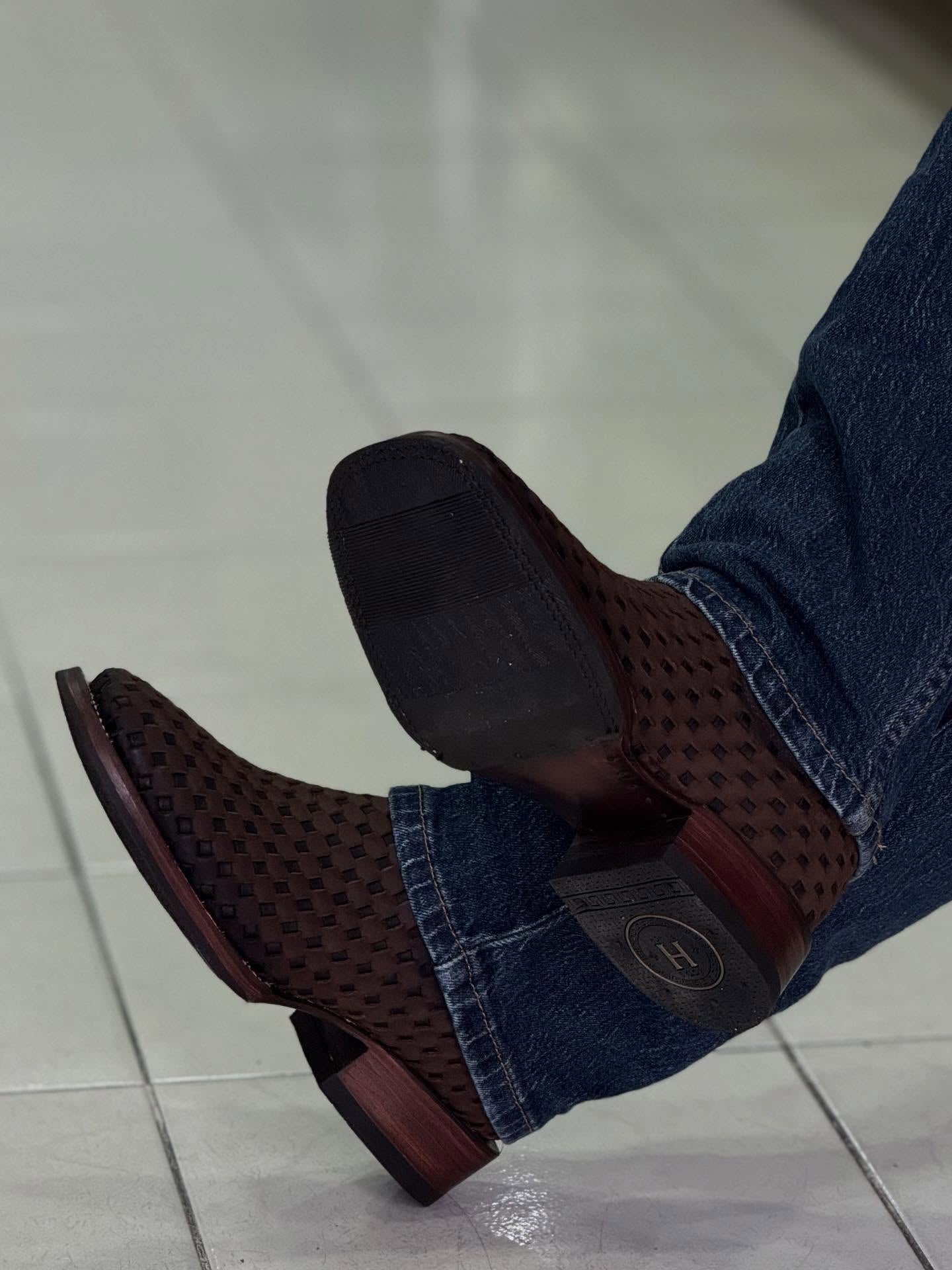 Handmade Woven Leather Boots