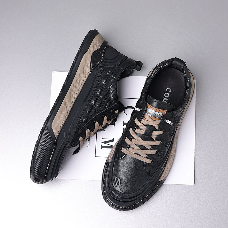 First-layer Cowhide Thick-soled Sneakers