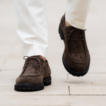 Men's Solid Suede Lace-up Casual Shoes