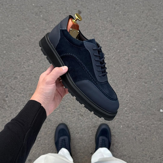 Handmade Suede And Leather Casual Shoes