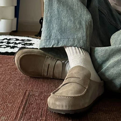 Wide Suede Loafers