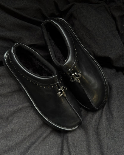 Stylish Chrome Inspired Mules