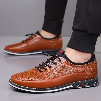 Men's Large Size Textured Leather Shoes