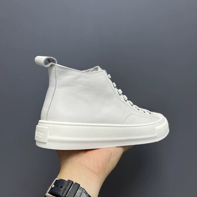 Genuine Cowhide Leather Soft Upper Lace-up Skate Shoes