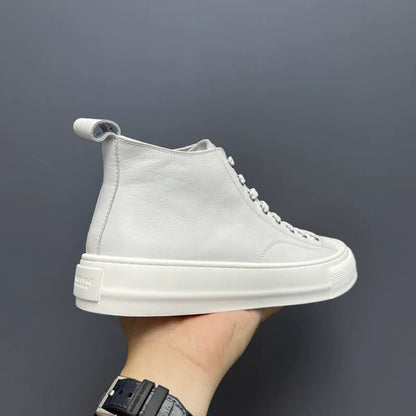 Genuine Cowhide Leather Soft Upper Lace-up Skate Shoes