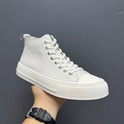 Genuine Cowhide Leather Soft Upper Lace-up Skate Shoes
