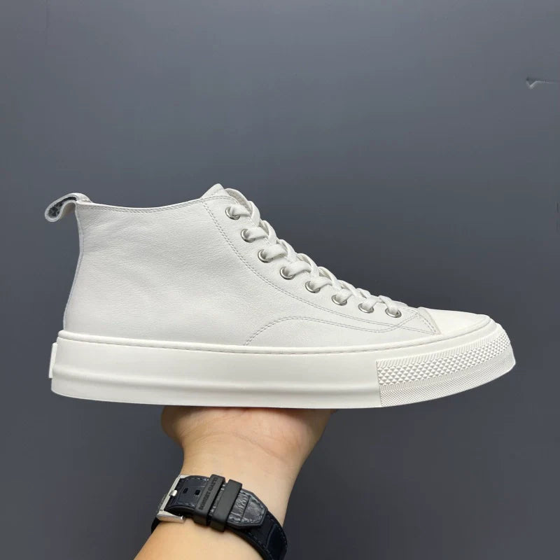 Genuine Cowhide Leather Soft Upper Lace-up Skate Shoes