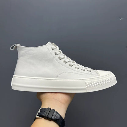 Genuine Cowhide Leather Soft Upper Lace-up Skate Shoes