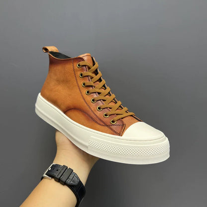 Genuine Cowhide Leather Soft Upper Lace-up Skate Shoes