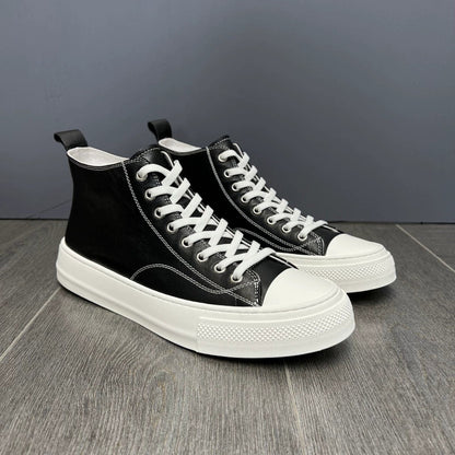 Genuine Cowhide Leather Soft Upper Lace-up Skate Shoes