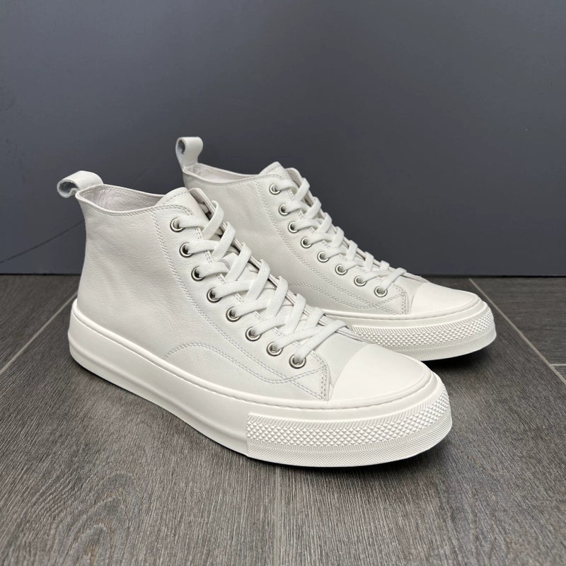 Genuine Cowhide Leather Soft Upper Lace-up Skate Shoes
