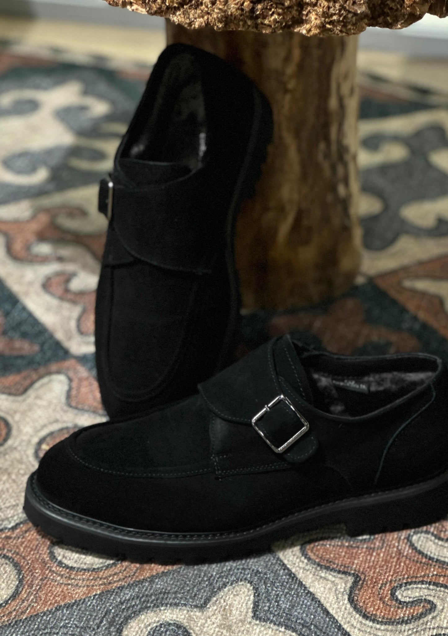 Men's Suede Leather Monk Strap Shoes