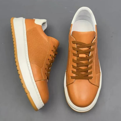 Handmade Retro Genuine Leather Hollow Breathable Soft Sole Skate Shoes