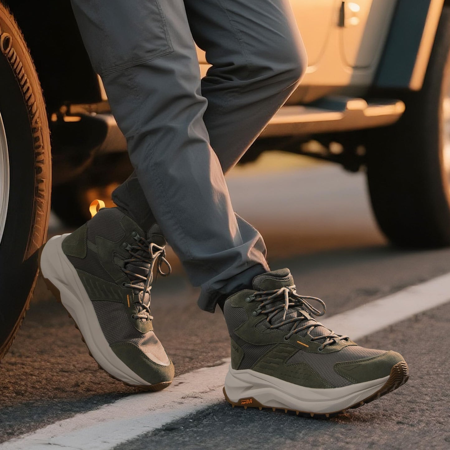 Men's Wide Toe Box Waterproof Outdoor Trekking Camping Shoes