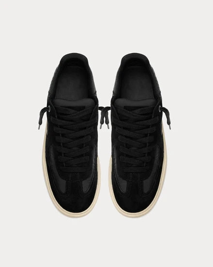 Suede Leather & Nylon Low Top Sneakers