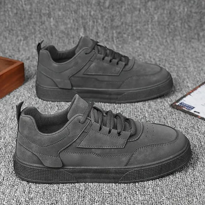 Minimalist Solid Color Lace-up Skate Shoes