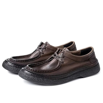 Handmade Retro British Style Low-top Cowhide Shoes