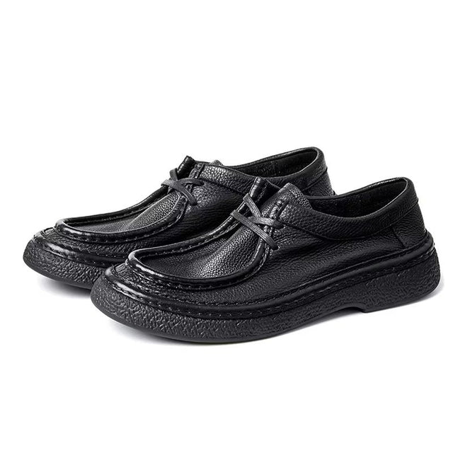 Handmade Retro British Style Low-top Cowhide Shoes