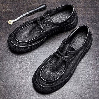 Handmade Retro British Style Low-top Cowhide Shoes