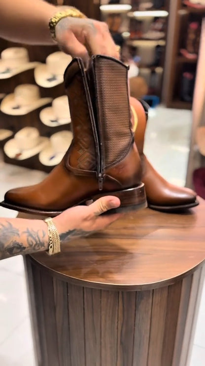 Cowboy Mid-Calf Leather Boots