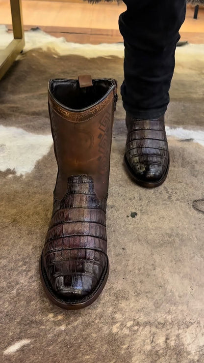 Crocodile-textured Cowboy Boots