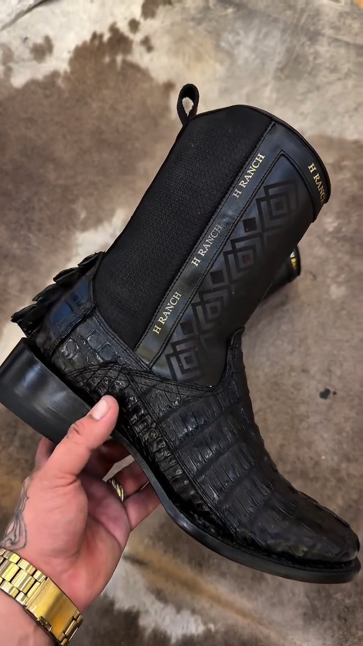 Crocodile-textured Cowboy Boots