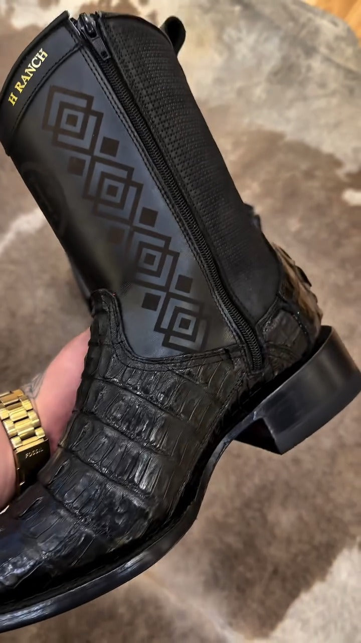 Crocodile-textured Cowboy Boots