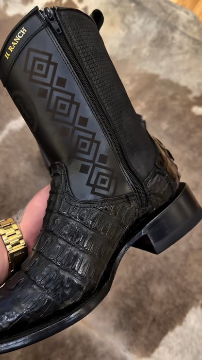 Crocodile-textured Cowboy Boots