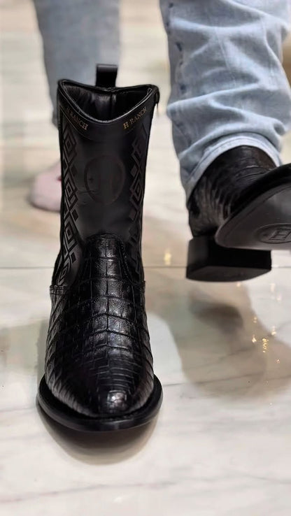 Crocodile-textured Cowboy Boots