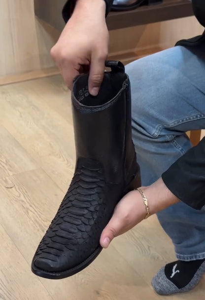 Black Python Boots
