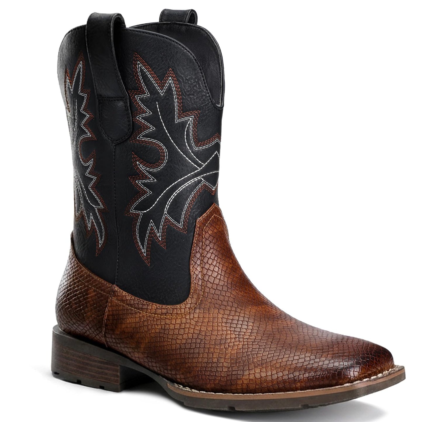 Rare Leather Classic Embroidered Cowboy Country Boots