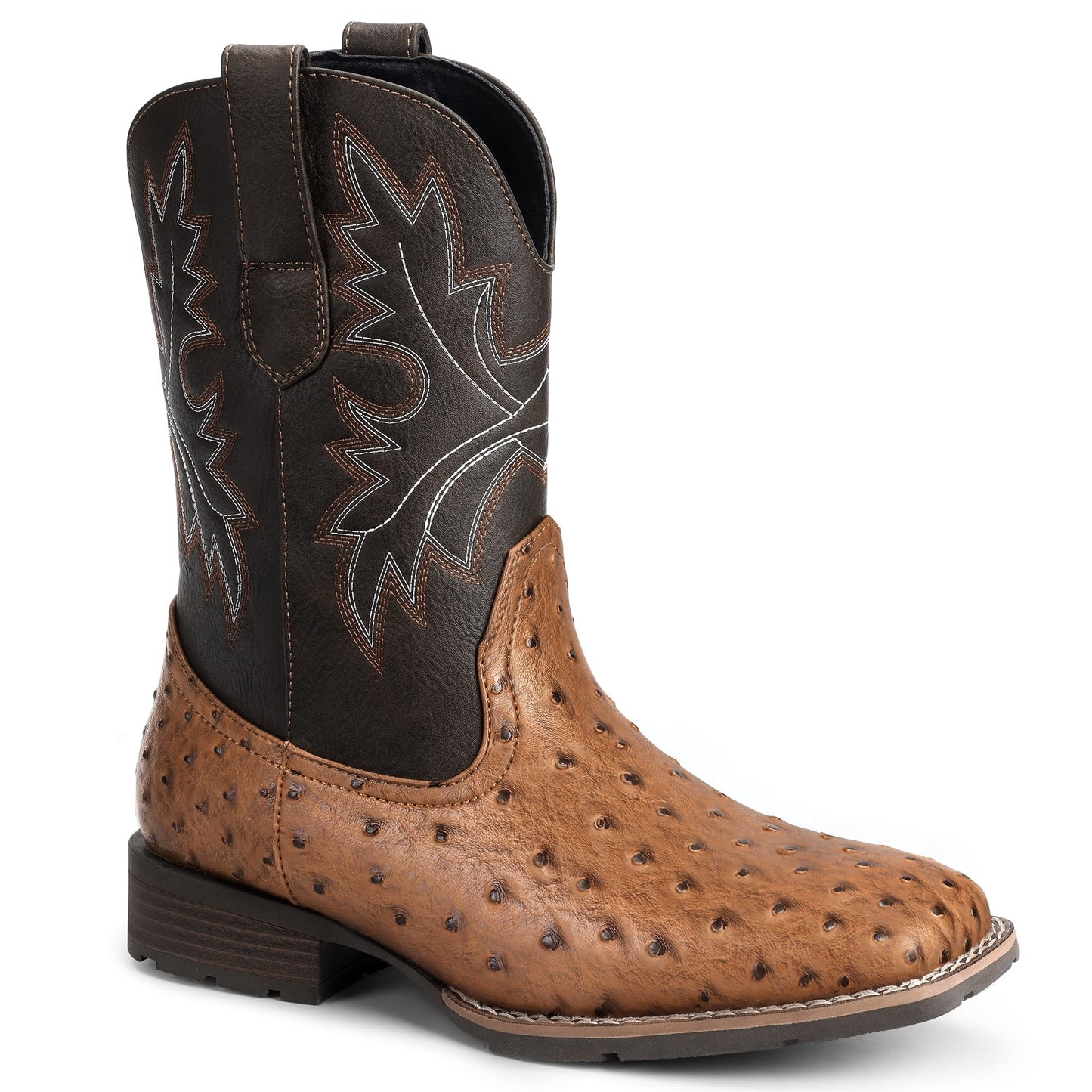 Rare Leather Classic Embroidered Cowboy Country Boots