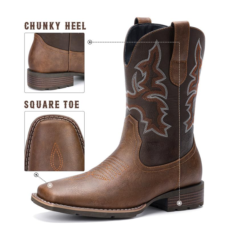 Men's Western Boots With Embroidered