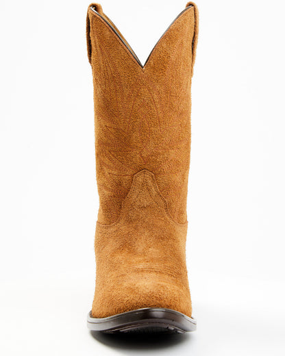 Men's Suede Round Toe Western Boots