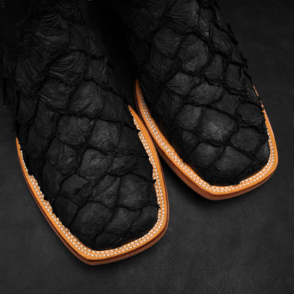 Matte Square Toe Texture Cowboy Boots