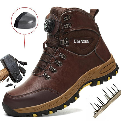 Rotating Button Steel Toe Safety Work Shoes